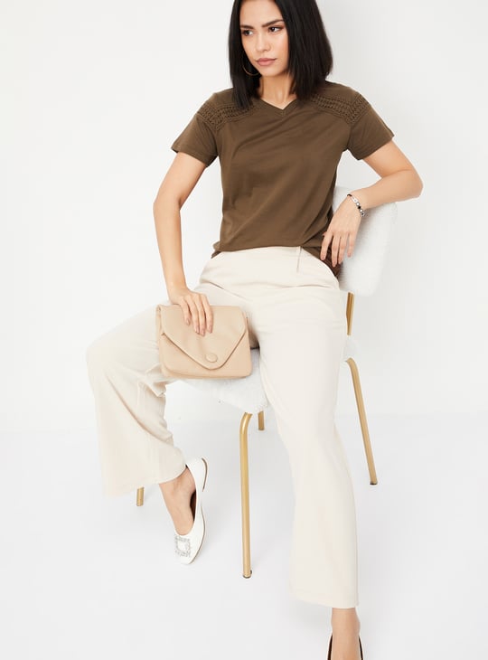 Women Lace Panel Top