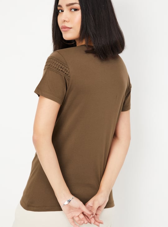 Women Lace Panel Top