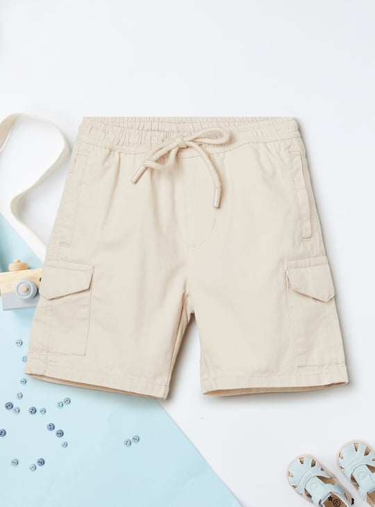 Boys Solid Cargo Shorts