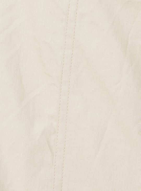 Girls Solid Cargo Pinafore Dress with T-shirt