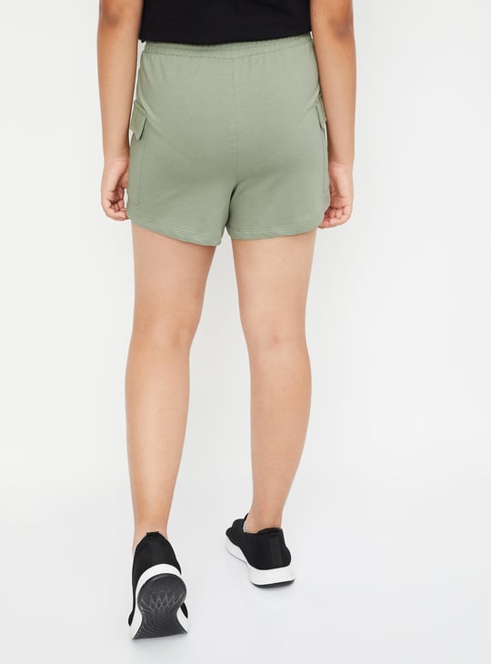 Girls Knit Regular Fit Cargo Shorts