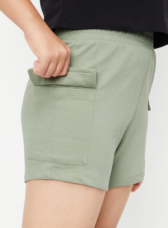 Girls Knit Regular Fit Cargo Shorts
