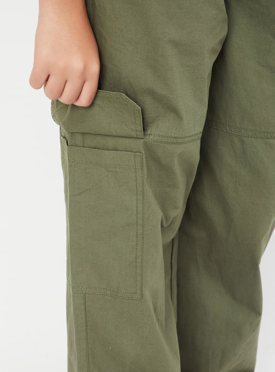 Women Solid Cargo Parachute Trousers