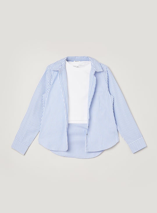 Girls Striped Shirt with Tee