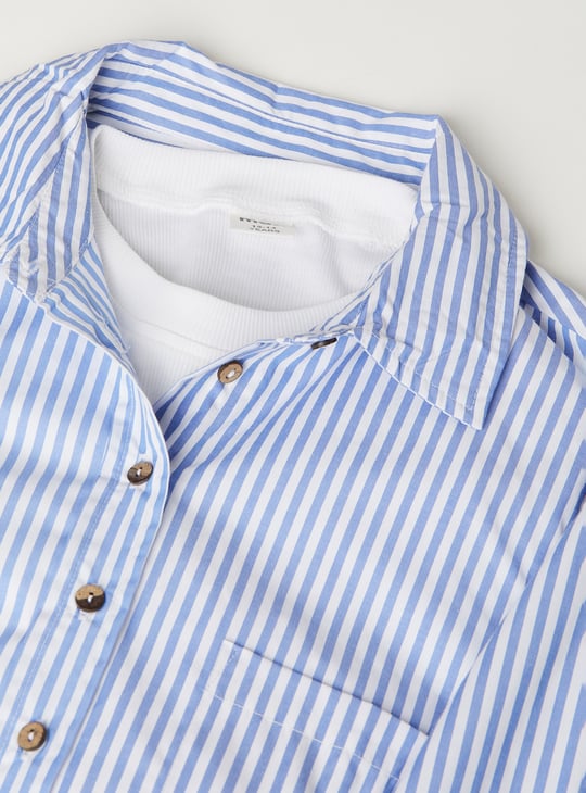 Girls Striped Shirt with Tee