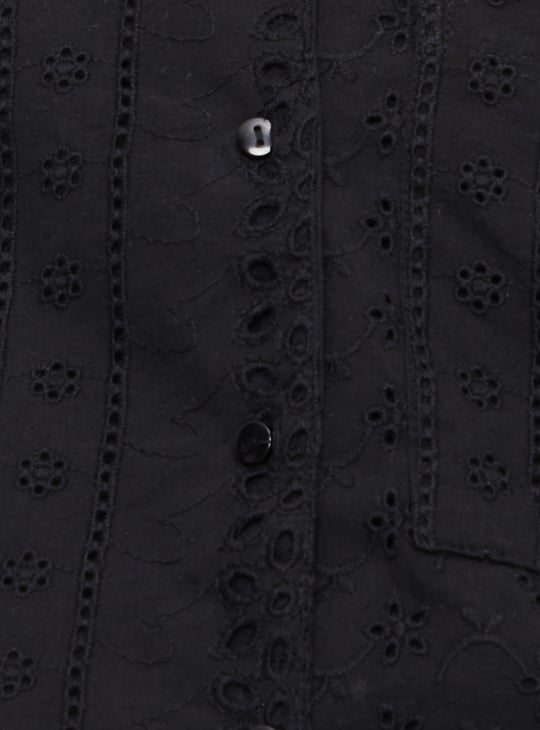 Girls Sciffili Embroidered Boxy Fit Crop Shirt