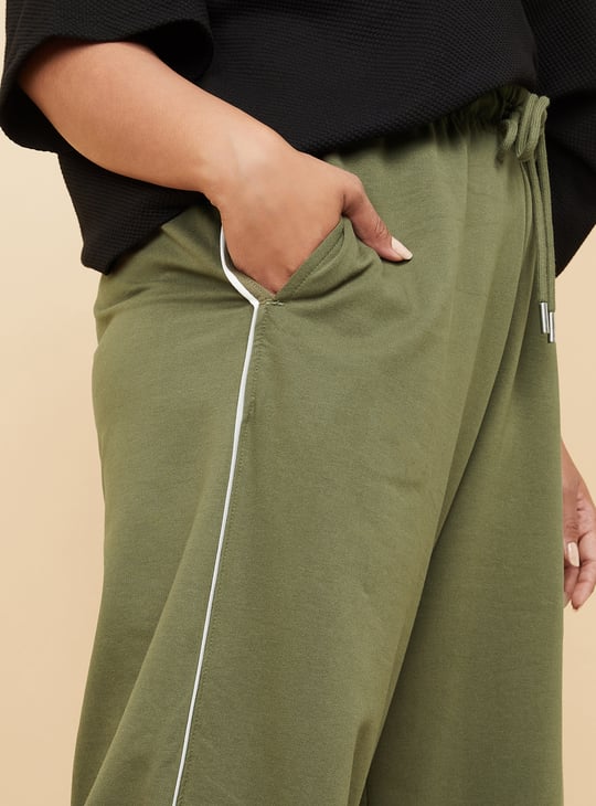 Women Side Striped Wide-Leg Track Pants