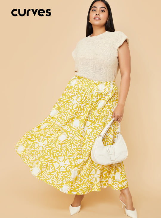 Women Printed Flared Skirt