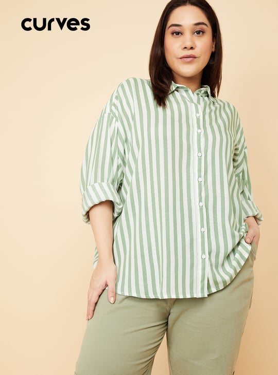 Women Striped Oversized Shirt