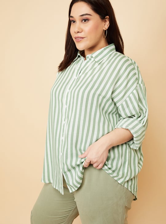 Women Striped Oversized Shirt