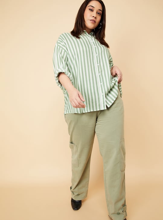 Women Striped Oversized Shirt