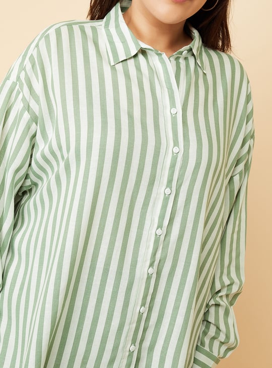 Women Striped Oversized Shirt