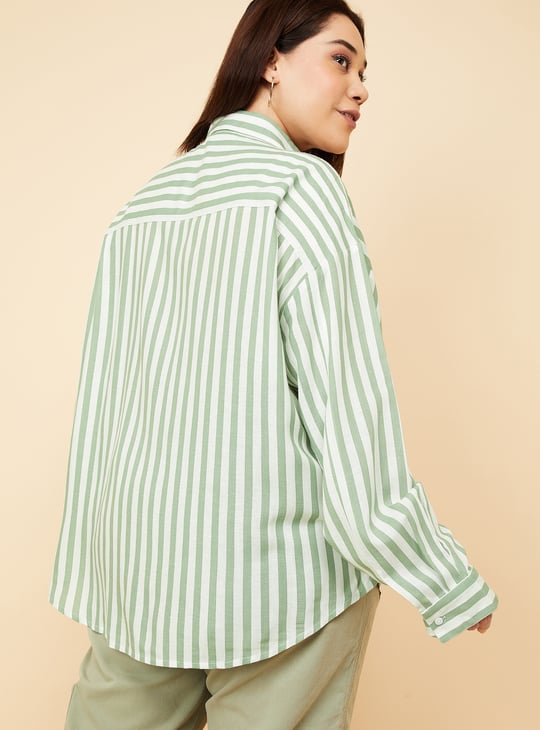 Women Striped Oversized Shirt