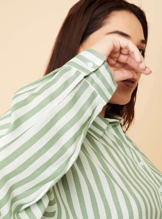 Women Striped Oversized Shirt