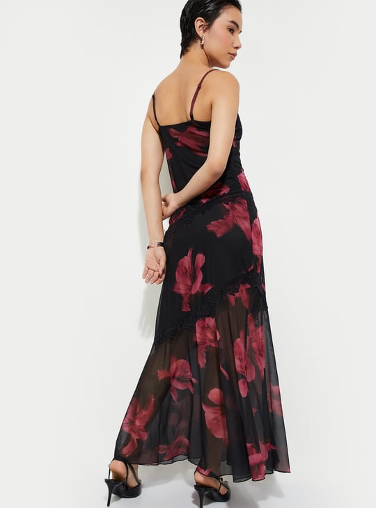 URB_N Women Printed Strappy Maxi Dress
