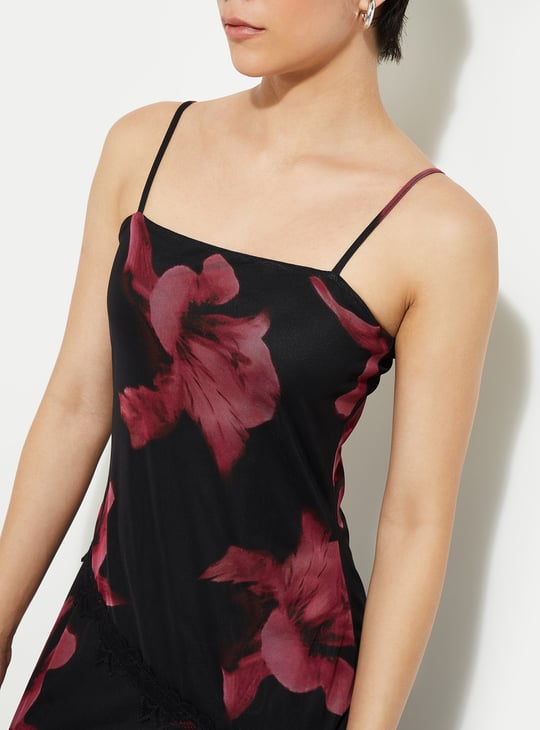 URB_N Women Printed Strappy Maxi Dress