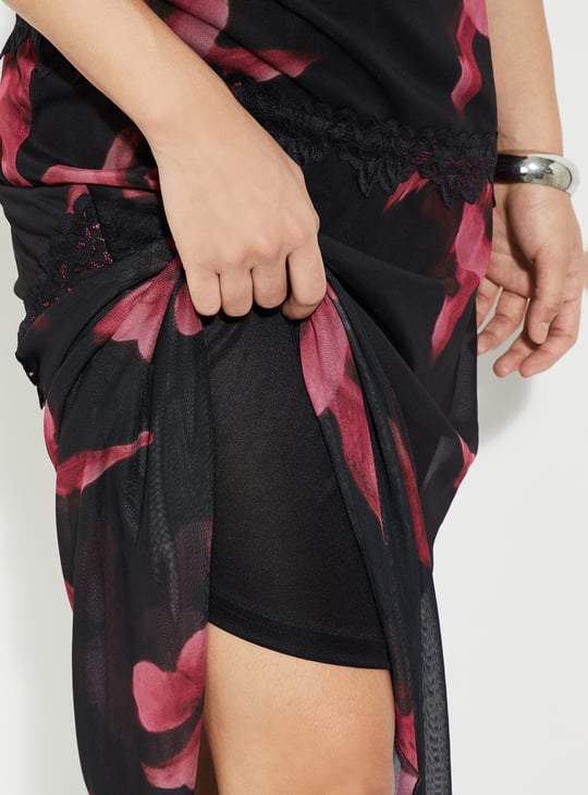URB_N Women Printed Strappy Maxi Dress