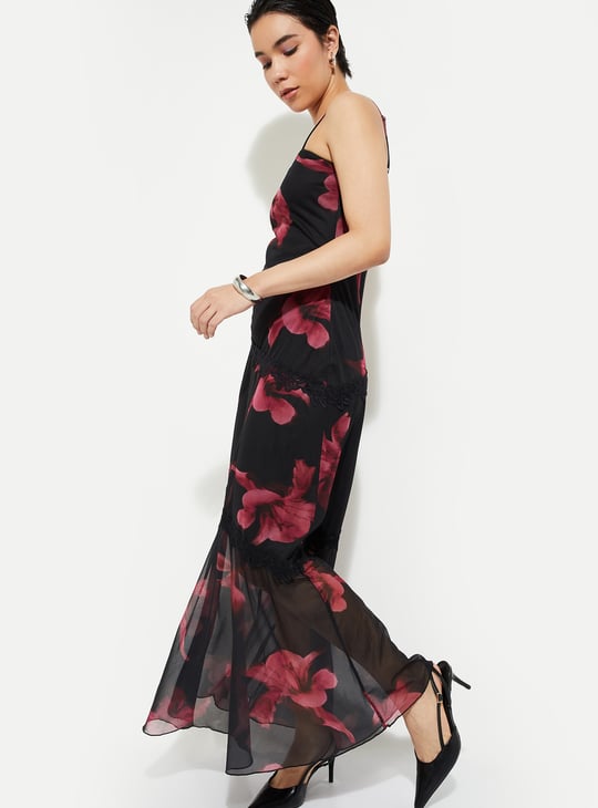 URB_N Women Printed Strappy Maxi Dress