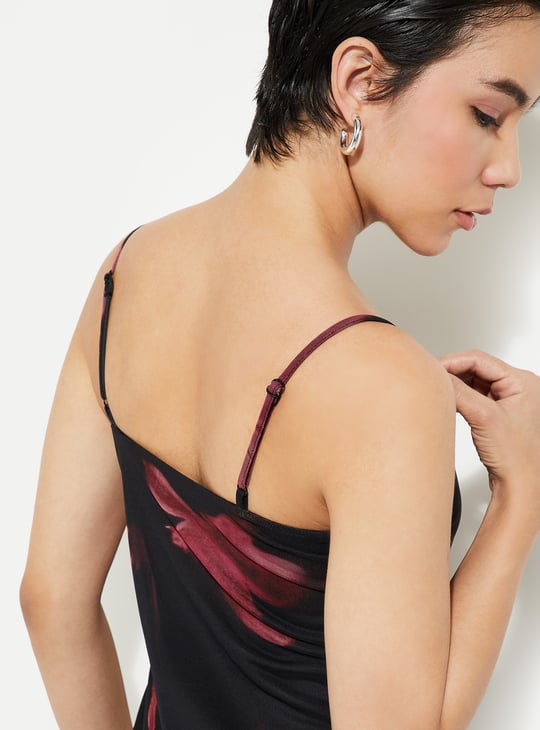 URB_N Women Printed Strappy Maxi Dress