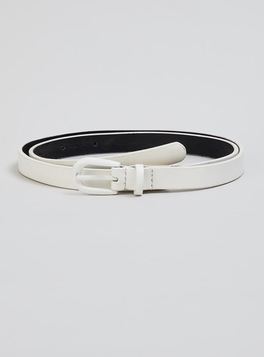 完売品/CLUBHAUS White/Black Reversible Belt Buy Women Textured Reversible Belt Online at just Rs. 399.0