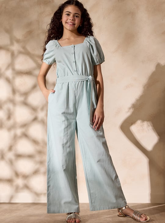 Girls Solid Jumpsuit