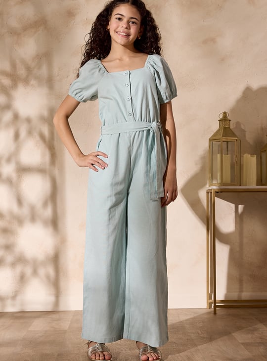 Girls Solid Jumpsuit