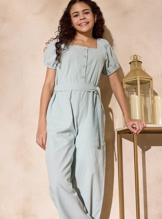 Girls Solid Jumpsuit