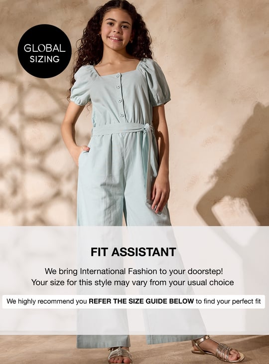 Girls Solid Jumpsuit