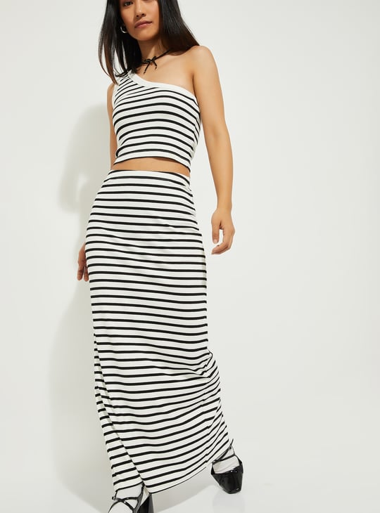 ALAYA F x URB_N Women Striped Long Skirt