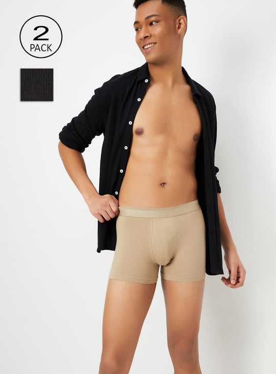 Men Solid Trunks - Pack of 2