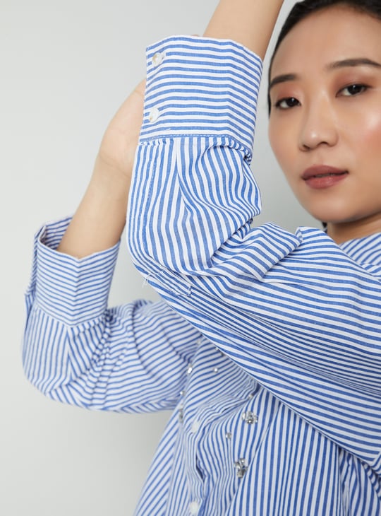 Women Striped Embellished Shirt