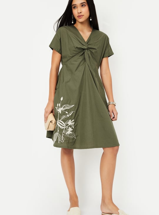 Kalki x Max Women Embroidered A-line Dress