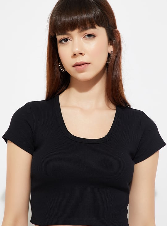 URB_N Women Ribbed Crop T-shirt
