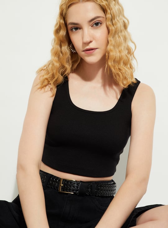 ALAYA F x URB_N Women Ribbed Crop Top