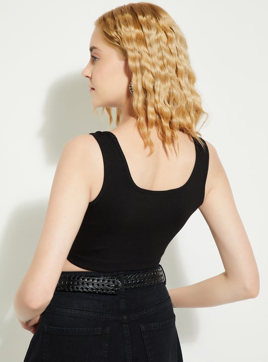 ALAYA F x URB_N Women Ribbed Crop Top