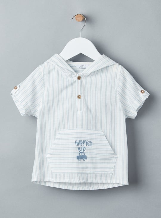 Boys Striped Hooded T-hirt