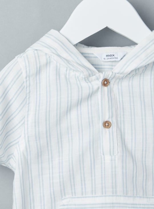 Boys Striped Hooded T-hirt