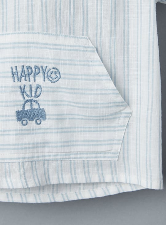 Boys Striped Hooded T-hirt