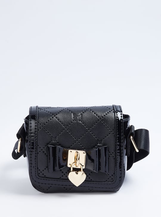 Girls Perforated Sling Bag with Pouch