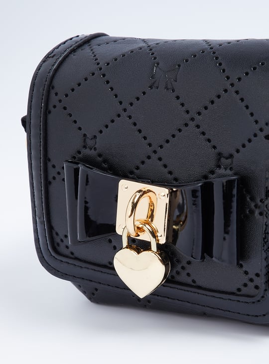 Girls Perforated Sling Bag with Pouch