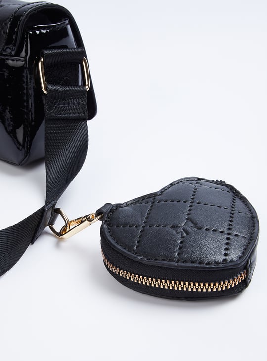 Girls Perforated Sling Bag with Pouch