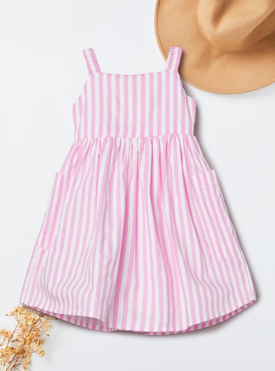 Girls Striped A-line Dress