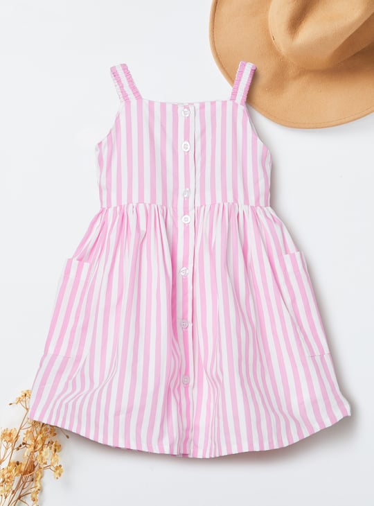Girls Striped A-line Dress