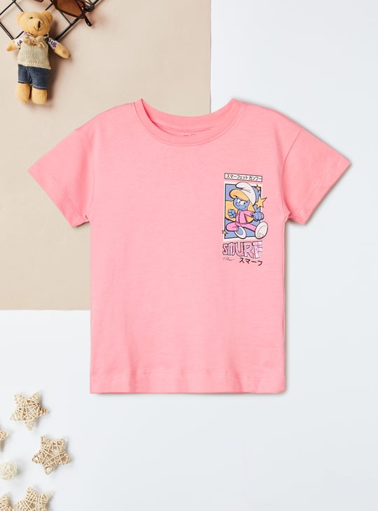 Girls Smurf Printed T-shirt