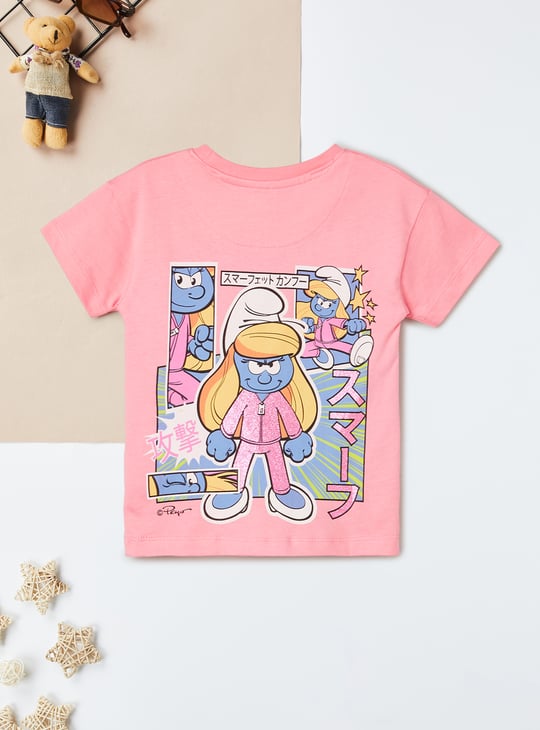 Girls Smurf Printed T-shirt
