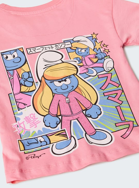 Girls Smurf Printed T-shirt