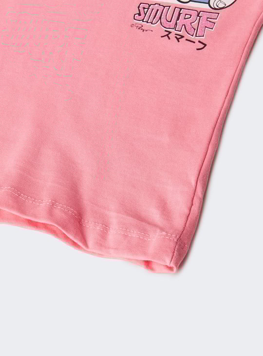 Girls Smurf Printed T-shirt