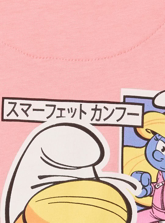 Girls Smurf Printed T-shirt