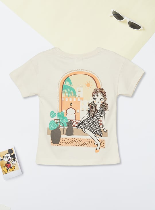 Ajio Off White Shirt For Girls Buy Girls Printed T-shirt Online At