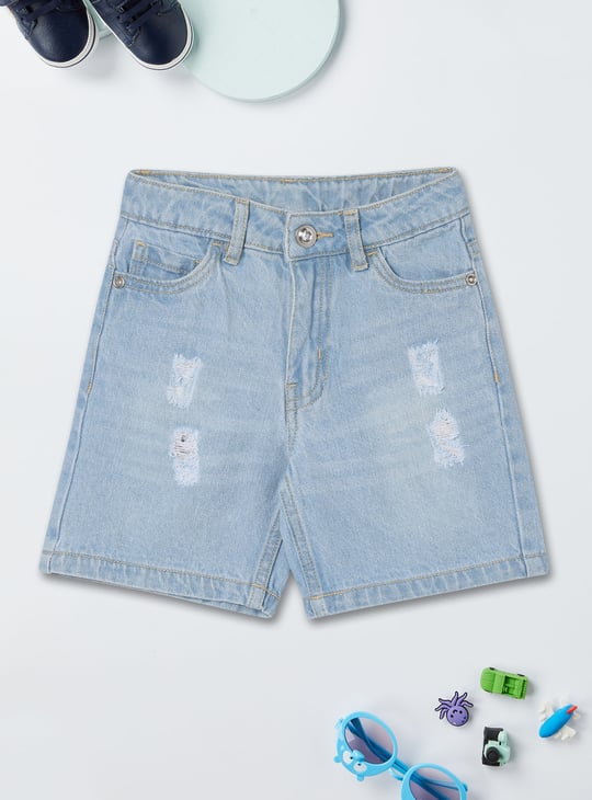 Girls Distressed Denim Shorts